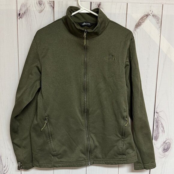 The North Face Texture Cap Rock Fleece Jacket Men’s Large Green EUC - Picture 1 of 9